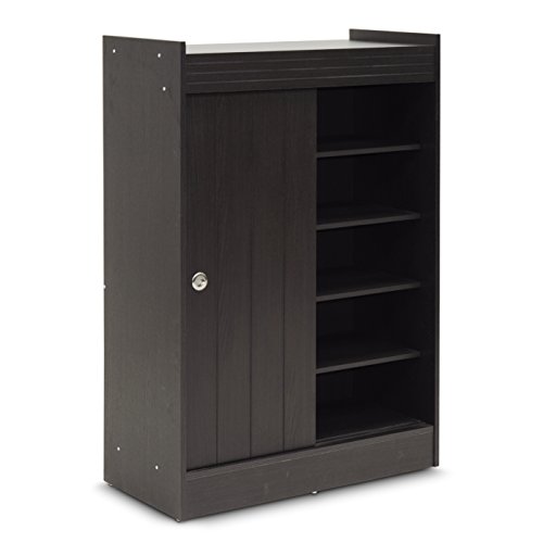 Baxton Studio Shoe-Rack Cabinet, Espresso