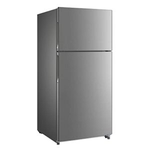 avanti ff18d3s-4 ff18d cu.ft. apartment size refrigerator​, full fridge free technology prevents frost build-up with adjustable shelves, door bins & crisper drawers, 18 cu. ft, stainless steel