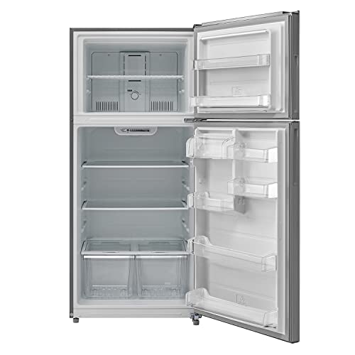 Avanti FF18D3S-4 FF18D cu.ft. Apartment Size Refrigerator​, Full Fridge Free Technology Prevents Frost Build-up with Adjustable Shelves, Door Bins & Crisper Drawers, 18 cu. ft, Stainless Steel