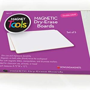 Dowling Magnets Magnetic Dry-Erase Boards – Double-Sided Blank – 12" Long x 8.75" Wide – Pack of 5.