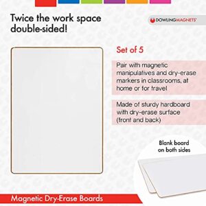 Dowling Magnets Magnetic Dry-Erase Boards – Double-Sided Blank – 12" Long x 8.75" Wide – Pack of 5.