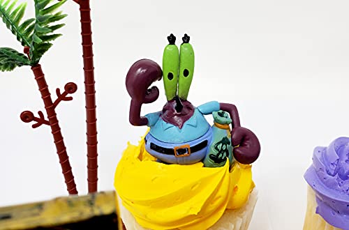 Spongebob Squarepants 11 Piece Birthday Cupcake Topper Set Featuring 2" to 3" Cupcake Toppers of Squidward, Sandy Cheeks, Patrick Star, Mr. Krabs, Plankton, Gary and More