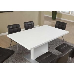 Monarch Specialties High Glossy White Dining Table, 35 x 60-Inch