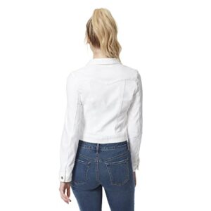 Jessica Simpson womens Superloved Pixie Crop Jean Jacket, White/White, Medium US