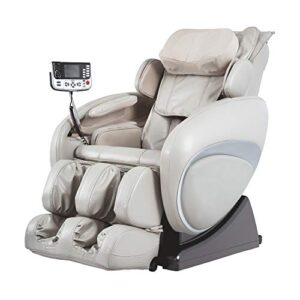 osaki os-4000t zero gravity computer body scan reclining full body massage chair with foot roller, seat vibration, and remote control, taupe
