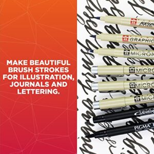 SAKURA Pigma Professional Brush Pens - Archival Black Ink Pens - Pens for Lettering, Modern Calligraphy, or Drawing - Brush Nibs - 3 Pack
