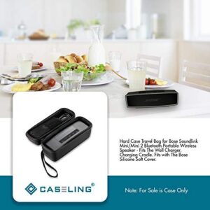 caseling Hard Case Fits Bose soundlink Mini II (1 and 2 Gen) Portable Wireless Speaker & Charger/Cable Accessories - Fits with The Bose Silicone Soft Cover - Storage Carrying Travel Bag.