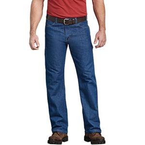 dickies mens relaxed fit 5-pocket flex performance carpenter jeans, stonewashed, 36w x 32l us