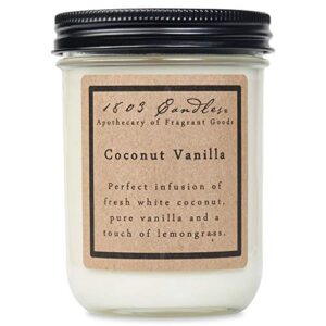 1803 candles - 14 oz. jar soy candles - (coconut vanilla)