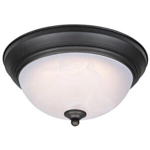 westinghouse lighting 6400600 11-inch led indoor flush mount ceiling fixture, oil rubbed bronze finish with white alabaster glass