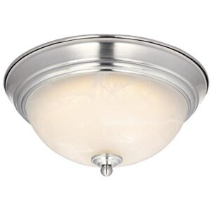 westinghouse lighting 6400500 11-inch led indoor flush mount ceiling fixture, brushed nickel finish with white alabaster glass