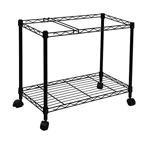 Oceanstar Portable 1-Tier Metal Rolling File Cart, Black,24 in