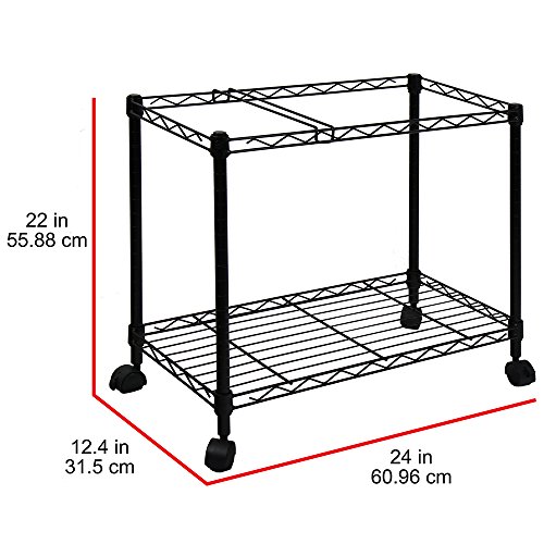 Oceanstar Portable 1-Tier Metal Rolling File Cart, Black,24 in