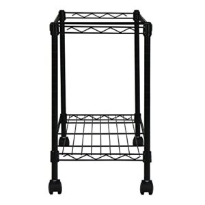 Oceanstar Portable 1-Tier Metal Rolling File Cart, Black,24 in