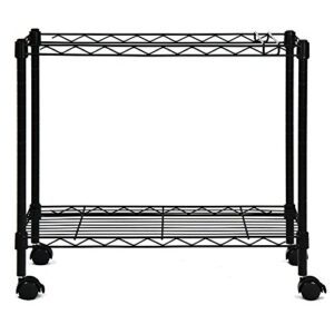 Oceanstar Portable 1-Tier Metal Rolling File Cart, Black,24 in