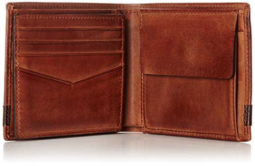 Fossil Men's Quinn Leather Bifold with Coin Pocket Wallet, Brown, (Model: ML3653200)