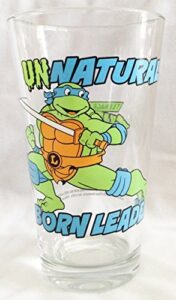 teenage mutant ninja turtles leonardo pint glass tumbler - unnatural born leader