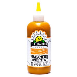 yellowbird classic habanero hot sauce 19.6 oz. tabletop size (medium hot | 1 bottle | made in texas)