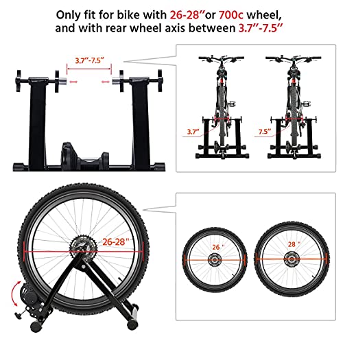 Yaheetech Magnetic Bike Trainer Stand Premium Steel Bike Bicycle Indoor Exercise Bike Stationary Workout Trainer Stand Fits for 26in-28in, 700C Wheels