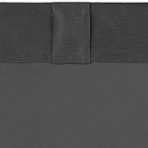 Eclipse Fresno Modern Blackout Thermal Rod Pocket Window Curtain for Bedroom (1 Panel), 52 in x 63 in, Charcoal