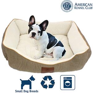 American Kennel Club Small Tan Dog Bed, Solid Weave Cuddler, AKC Pet Cuddler, 26"