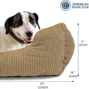 American Kennel Club Small Tan Dog Bed, Solid Weave Cuddler, AKC Pet Cuddler, 26"