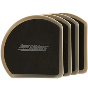 super sliders 7" slide & hide reusable furniture sliders for carpet - effortless moving and surface protection, beige (4 pack)
