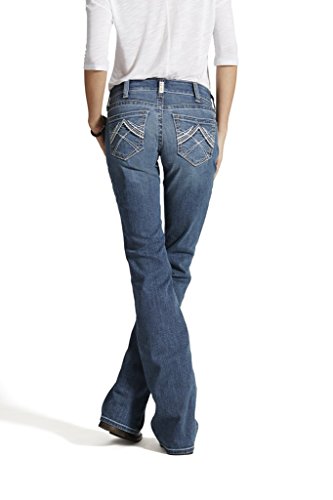 Ariat Female R.E.A.L. Mid Rise Stretch Whipstitch Boot Cut Jean Rainstorm 30