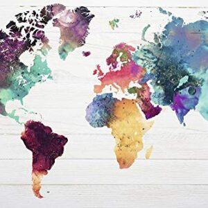 World map Poster The World in Watercolours (36"x24")