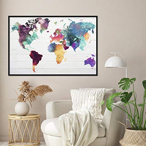 World map Poster The World in Watercolours (36"x24")