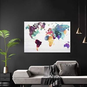 World map Poster The World in Watercolours (36"x24")