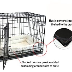 MidWest Homes for Pets Double Bolster Pet Bed | 22-Inch Dog Bed ideal for XS Dog Breeds & fits 22-Inch Long Dog Crates
