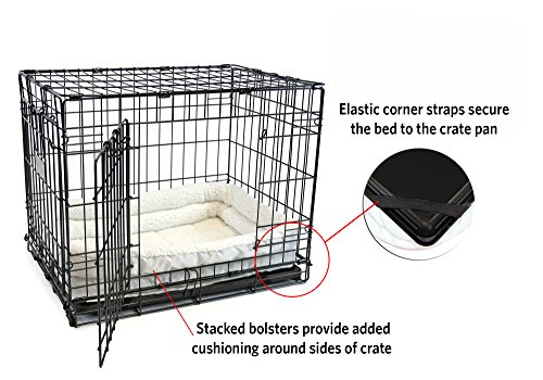 MidWest Homes for Pets Double Bolster Pet Bed | 22-Inch Dog Bed ideal for XS Dog Breeds & fits 22-Inch Long Dog Crates