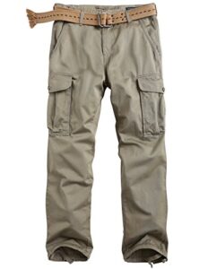 match mens casual outdoors active wild cargo pants trousers(w36,6536 light khaki)