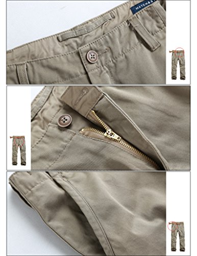 Match Mens Casual Outdoors Active Wild Cargo Pants Trousers(W36,6536 Light Khaki)