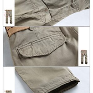 Match Mens Casual Outdoors Active Wild Cargo Pants Trousers(W36,6536 Light Khaki)