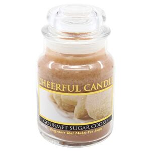 a cheerful giver - gourmet sugar cookie scented glass jar candle (6 oz) with lid & true to life fragrance made in usa