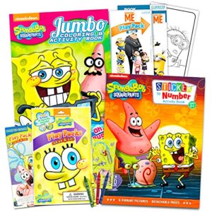 spongebob squarepants coloring and activity book set with stickers (2 books and play pack)