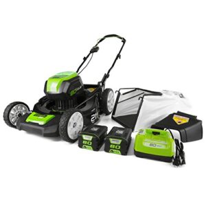 greenworks pro 80v 21" lawn mower w/ (2) 2ah batteries & charger