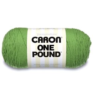 caron one pound solids yarn, 16oz, gauge 4 medium, 100% acrylic - grass green- for crochet, knitting & crafting ( 1 piece )
