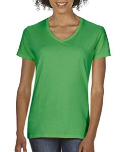 gildan women's softstyle v-neck t-shirt - large - irish green