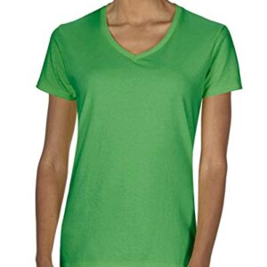 Gildan Women's Softstyle V-Neck T-Shirt - Large - Irish Green