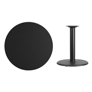 Flash Furniture Stiles 36'' Round Black Laminate Table Top with 24'' Round Table Height Base