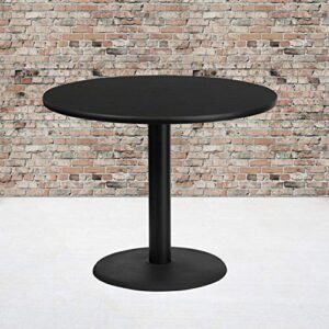 flash furniture stiles 36'' round black laminate table top with 24'' round table height base