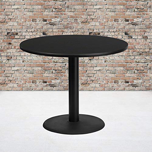 Flash Furniture Stiles 36'' Round Black Laminate Table Top with 24'' Round Table Height Base