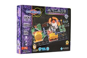 snap circuits “arcade”, electronics exploration kit, stem activities for ages 8+, full color project manual (sca-200)
