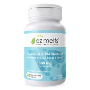 ez melts dissolvable calcium & magnesium supplement with vitamin d3, sugar-free, 1-month supply