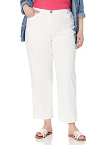 ruby rd. womens plus-size classic 5-pocket fly front denim jean pants, white, 20 us