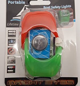 Bright Eyes Green & Red Portable Marine LED Boating Lights - Boat Bow or Stern Safety Lights - Water-resistant