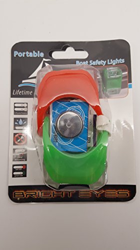 Bright Eyes Green & Red Portable Marine LED Boating Lights - Boat Bow or Stern Safety Lights - Water-resistant